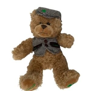 Carrolls Brown Bear Plush Toy with Ireland-Embroidered Paw - Gently Used 12-Inch